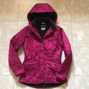 Barbour Pantone Quilted Jacket Hood US 6 Fuchsia